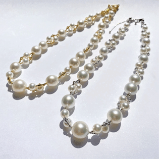 ‘Mizumari’ necklaces with Akoya and South Sea pearls in 18-karat gold Uto Shinju Co Ltd