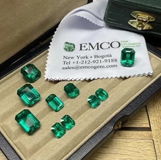 Selection of Colombian emeralds © EMCO