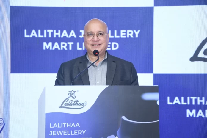Dr. M. Kiran Kumar Jain, Chairman & MD, Lalithaa Jewellery Mart Limited at the launch of the Company’s IPO in Mumbai