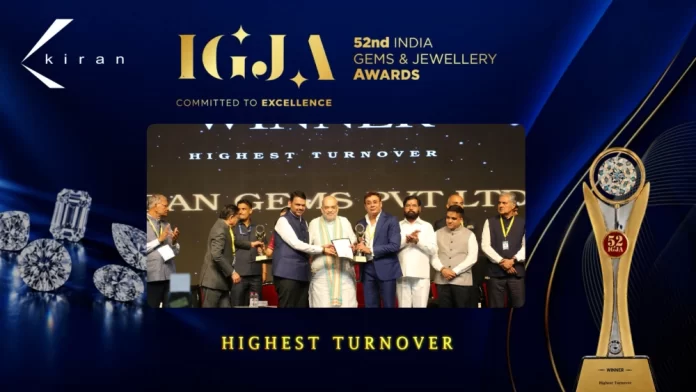 Mavjibhai Patel, Chairman, Kiran Gems . received the award for the Highest Turnover